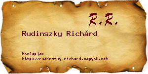Rudinszky Richárd névjegykártya