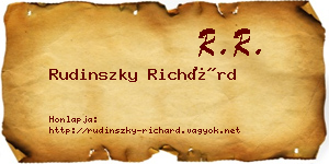 Rudinszky Richárd névjegykártya